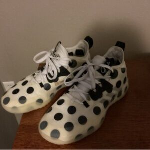 adidas White and Black Polka Dot Athletic Shoes